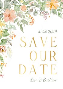 Save-Our-Date zur Hochzeit romantische Blumenranken