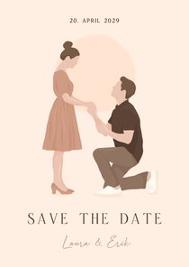 Save the Date Heiratsantrag illustriertes Paar