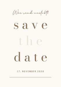 Save the Date Hochzeit minimalistisch Beige