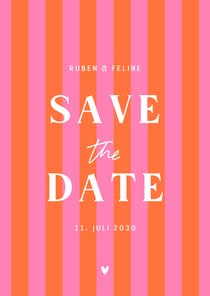 Save the Date Hochzeitskarte gestreift Colorblocking