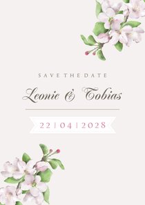 Save-the-Date-Karte Apfelblüte