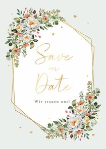 Save-The-Date-Karte Blumenbukett