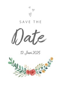 Save-the-Date-Karte Blumenornamente