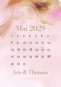 Save-The-Date-Karte Bohemian Aquarell-Goldlook