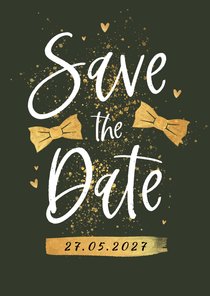 Save-the-Date-Karte Fliegen in Goldlook