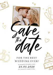Save-the-Date-Karte Foto & Doodles