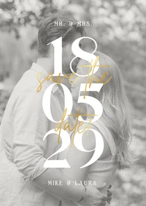 Save-The-Date-Karte Foto & Hochzeitsdatum