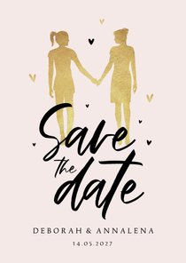 Save-the-Date-Karte Frauen in Silhouette