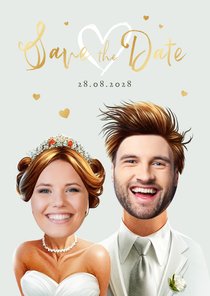 Save-the-Date-Karte lustige Porträts