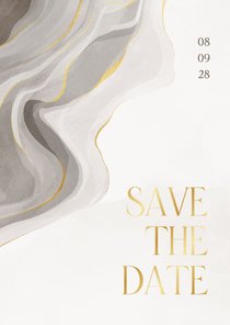 Save-the-Date-Karte Marmor und Gold