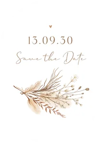 Save-the-Date-Karte Oval Bohemien-Hochzeitskarte