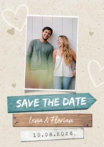 Save-the-Date-Karte Wegweiser Sommerfeeling