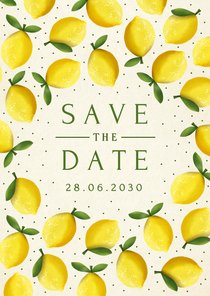 Save the Date Karte Zitronen Sommer Hochzeit