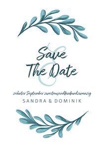 Save-the-Date-Karte zur Hochzeit mit Zweigen 