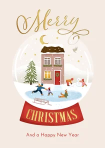 Schneekugel Weihnachtskarte SOS Kinderdörfer