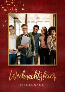 Stilvolle Einladung zur Weihnachtsfeier mit Foto