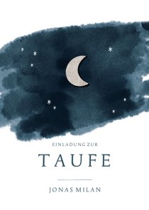 Taufeinladung Sternenhimmel & Mond Foto innen