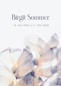 Trauerfeier Einladung Aquarell anmutige Blumen