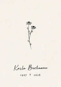 Trauerfeier Einladungskarte Blume Zeichnung Papier
