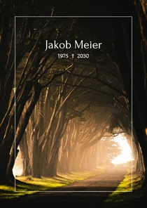 Trauerkarte Wald Allee Trauerfeier Naturfoto