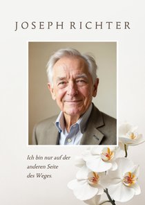 Trauermitteilung Fotokarte Orichidee