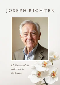 Trauermitteilung Fotokarte Orichidee