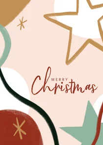 Trendy Weihnachtskarte Stern und Merry Christmas