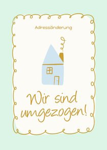 Umzugskarte Doodles Haus Adressänderung