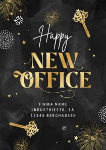 Umzugskarte geschäftlich 'Happy New Office'