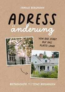 Umzugskarte Kraft Stadt platte Land Fotocollage