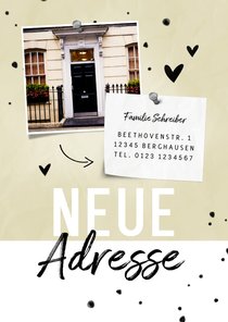 Umzugskarte Neue Adresse mit Foto