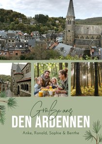 Urlaubskarte Fotocollage Grüße aus den Ardennen Belgien