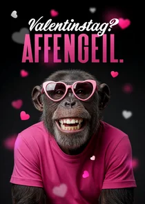 Valentinskarte 'Affengeil'