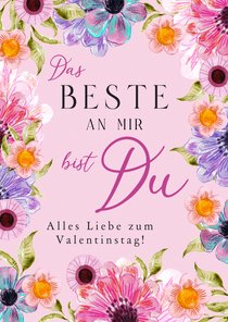 Valentinskarte bunte Blumen