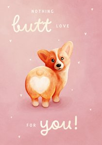 Valentinskarte Corgi 'Nothing butt love' beste Freundin