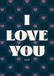 Valentinskarte 'I love you' Herznmuster