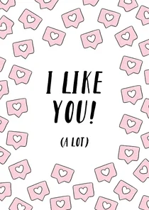 Valentinskarte mit Instagram Likes