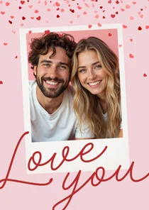 Valentinstag Fotokarte 'Love you'