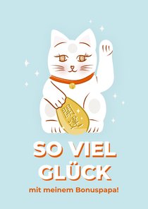Vatertagskarte Bonuspapa 'Lucky Cat'