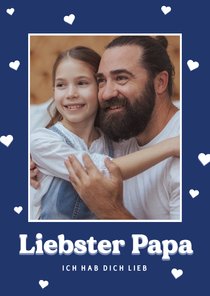 Vatertagskarte mit Foto und kleinen Herzchen 'Liebster Papa'