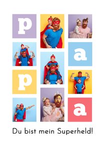 Vatertagskarte Superheld Fotocollage Pastellfarben
