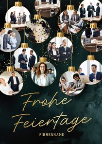 Weihanchtskarte Fotocollage Weihnachtskugeln 13 Fotos