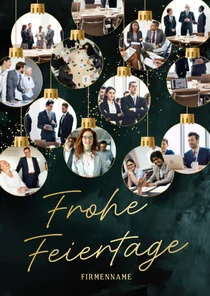 Weihanchtskarte Fotocollage Weihnachtskugeln 13 Fotos