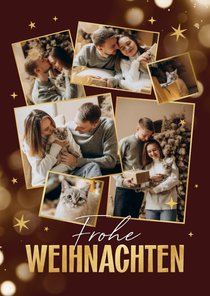 Weihnachts-Fotocollage gold-braun 6 Fotos