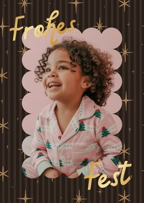 Weihnachts-Fotokarte 'Frohes Fest' mit Sternen & Streifen