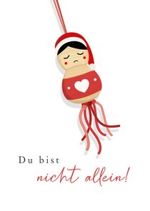 Weihnachts-Trostkarte Glückspüppchen