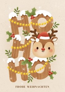 Weihnachtsgrüße Rentier 'Ho, ho, ho'