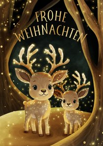 Weihnachtsgrüße Rentiere funkelnde Lichter