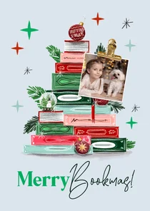 Weihnachtsgrußkarte 'Merry Bookmas'