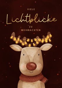 Weihnachtsgrußkarte Rentier Lichtblicke